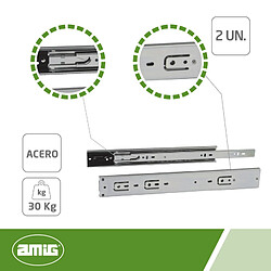 Amig Coulisse de tiroir à billes - 250 mm