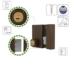 Amig Serrure en applique 5 points - Marron