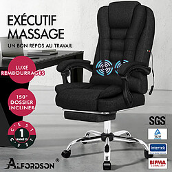 ALFORDSON Chaise de Bureau Massage Siège Exécutif Tissu Gaming Ordinateur Racer