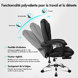 ALFORDSON Massage Chaise de Bureau Gaming Executive Siège Cuir Ordinateur Racer pas cher