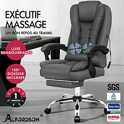 Alfordson fauteuil de bureau gaming massage - Gris