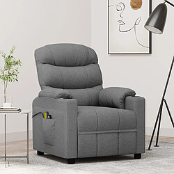 vidaXL Fauteuil électrique de massage Gris clair Tissu
