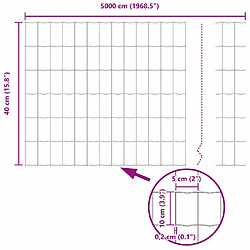 vidaXL Clôture Euro Vert 0,4 x 50 m Fer revêtu de PVC pas cher