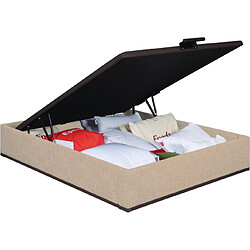 Sommier Lit Coffre Epeda Élite - Chenillé Grège 160x200