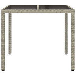 Avis vidaXL Table de Jardin Gris 90 x 90 x 75 cm polyrotin