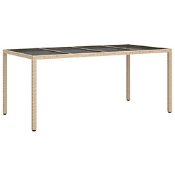 vidaXL Table de jardin pour repas Beige 190 x 90 x 75 cm polyrotin