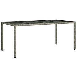 vidaXL Table de jardin pour repas Gris 190 x 90 x 75 cm polyrotin