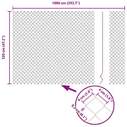 Avis vidaXL Clôture en treillis métallique Gris 10 x 1,2 m Acier