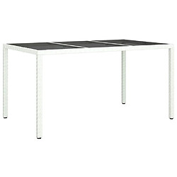 vidaXL Table de jardin pour repas Blanc 150 x 90 x 75 cm polyrotin