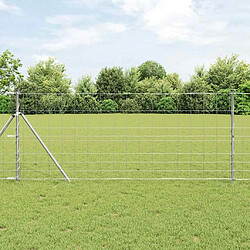 vidaXL Clôture de prairie Argent 50 x 1 m Acier galvanisé
