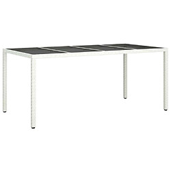 vidaXL Table de jardin pour repas Blanc 190 x 90 x 75 cm polyrotin