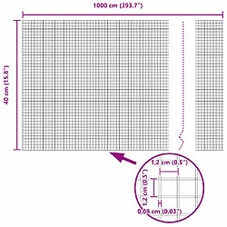 vidaXL Clôture en fil soudé Gris 0.4 x 10 m pas cher