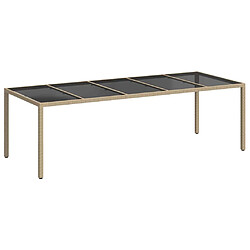 vidaXL Table de jardin pour repas Beige 250 x 100 x 75 cm polyrotin