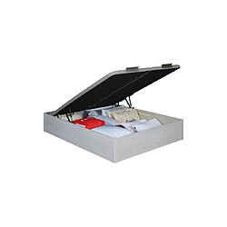 Sommier Lit Coffre Epeda Aurore - Chêne Blanchi 160x200 - Double Plateau