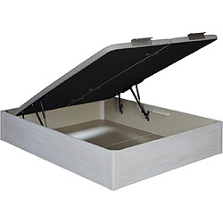 Sommier Lit Coffre Epeda Aurore - Chêne Blanchi 160x200 - Double Plateau