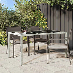 vidaXL Table de jardin pour repas Blanc 150 x 90 x 75 cm polyrotin