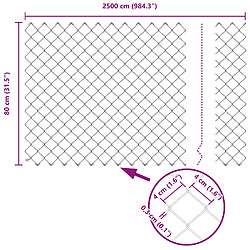 vidaXL Clôture en treillis métallique Vert 25 x 0,8 m Acier pas cher