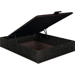 Sommier Lit Coffre Epeda Élite - Chenillé Gris 160x200 - Double Plateau
