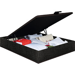 Sommier Lit Coffre Epeda Élite - Chenillé Gris 140x190