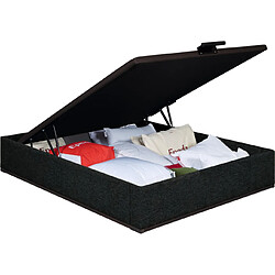 Sommier Lit Coffre Epeda Élite - Jersey Gris Foncé 160x200 - Double Plateau