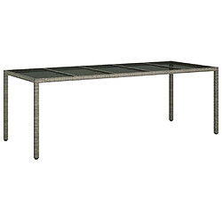 vidaXL Table de jardin pour repas Gris 250 x 100 x 75 cm polyrotin