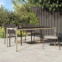 vidaXL Table de jardin pour repas Beige 190 x 90 x 75 cm polyrotin