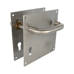 AMIG | Poignées sur plaque à cylindre 3CB | 180 x 180 mm | Acier inoxydable AISI 304 | Mat