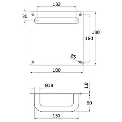 Amig Poignée de tirage de porte - Inox pas cher