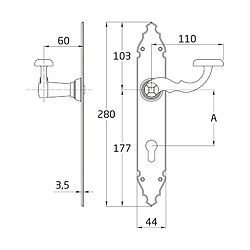 Acheter Amig Poignée sur plaque à cylindre - Noir