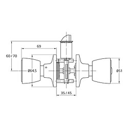 AMIG | Serrure tubulaire 602 | Acier inoxydable AISI 304 | Mat pas cher