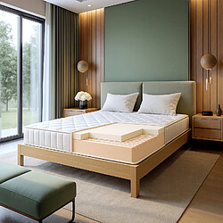 The White Stone Matelas Ignifuge 80x190 en Memory Foam Hauteur 20 cm | | Revêtement Analle