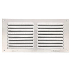 AMIG | Grille d'aération avec moustiquaire 3 | 100 x 200 mm | Aluminium | Argent