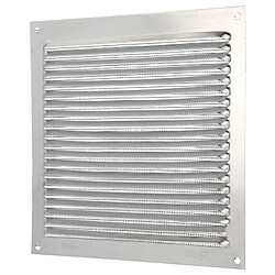 AMIG | Grille d'aération avec moustiquaire 3 | 170 x 170 mm | Aluminium | Argent
