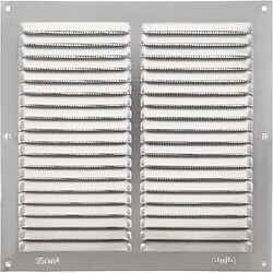 AMIG | Grille d'aération avec moustiquaire 3 | 200 x 200 mm | Aluminium | Argent
