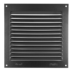 AMIG | Grille d'aération avec moustiquaire 3 | 150 x 150 mm | Aluminium | Noir