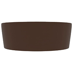 Helloshop26 Lavabo avec trop-plein 36 x 13 cm marron foncé mat céramique 02_0002781