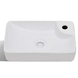 Helloshop26 Lavabo à trou pour robinet pour salle de bain lavabo 44 x 25 cm céramique blanc 02_0002509