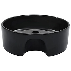 Helloshop26 Lavabo avec trop-plein lave-mains vasque à poser monter salle de bain intérieur salle d'eau cabine de toilette 36 x 13 cm maison céramique noir 02_0002621