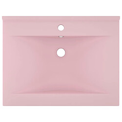 Helloshop26 Lavabo avec trou de robinet vasque à poser de toilette lave-mains de salle de bain cuisine maison intérieur 60 x 46 cm céramique rose mat 02_0002763