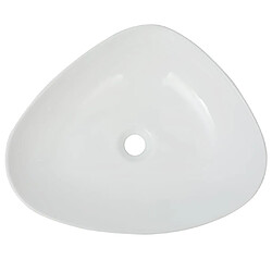 Helloshop26 Evier triangulaire céramique lavabo lave-mains salle de bain 50,5 cm blanc 02_0002532