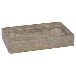 Helloshop26 Lavabo de salle d'eau vasque à poser de toilette lave-mains de salle de bain lavabo de salle d'eau maison intérieur 38 x 24 cm marbre gris 02_0002832