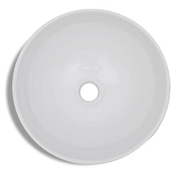 Helloshop26 Lavabo de salle de bain diamètre 32,5 cm avec mitigeur céramique rond blanc 02_0002840