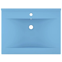 Helloshop26 Lavabo avec trou de robinet vasque à poser de toilette lave-mains de salle de bain cuisine maison intérieur 60 x 46 cm céramique bleu clair mat 02_0002764