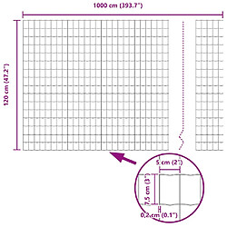 vidaXL Clôture Euro Vert 1,2 x 10 m Fer revêtu de PVC pas cher