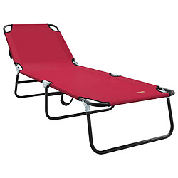 vidaXL Chaise longue pliante Rouge 188 x 57 x 86,5 cm Polyester