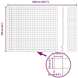 vidaXL Clôture Euro Vert 1,6 x 10 m Fer revêtu de PVC pas cher
