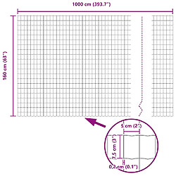 vidaXL Clôture Euro Vert 1,6 x 10 m Fer revêtu de PVC pas cher
