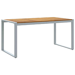 vidaXL Table de jardin pour repas Gris 160 x 80 x 75 cm