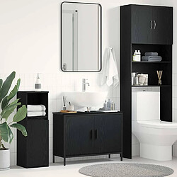 vidaXL Meuble sous-vasque de salle de bain Chêne noir 80 x 30 x 60 cm