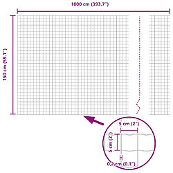 vidaXL Clôture Euro Vert 1,5 x 10 m Fer revêtu de PVC pas cher